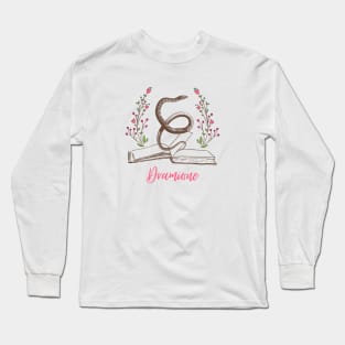 Dramione, snake, flowers and books Long Sleeve T-Shirt